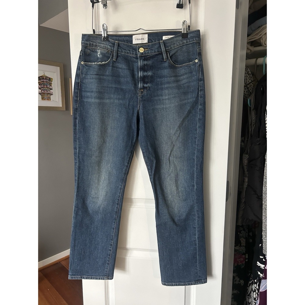 Frame Le High Straight Jeans Women's Size 29 Medium Wash Denim Stretch